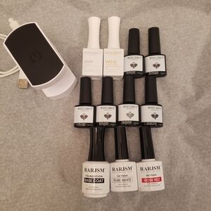 BUNDLE Modelones and Rarjsm Gel Nail Polish Set - Pink Tone And Red And White